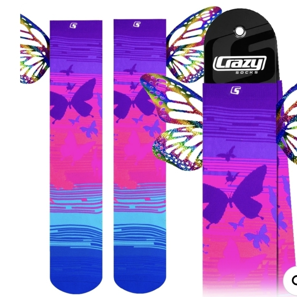 Crazy Socks Colorful Butterfly Socks